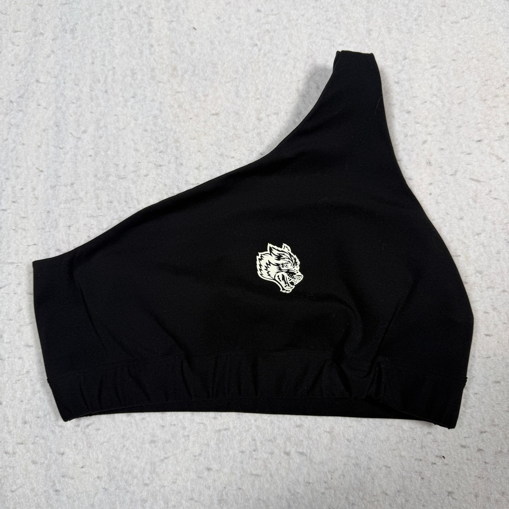 Darc Sport SHE One Shoulder Sports Bra Black Wolf Logo Limited Edition Small